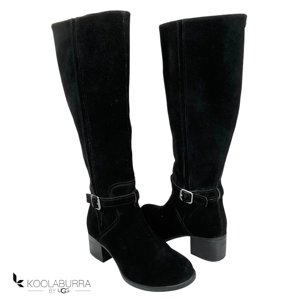 Koolaburra by UGG Women’s 5 Black Suede Madeley Knee High‎ Heeled Boots